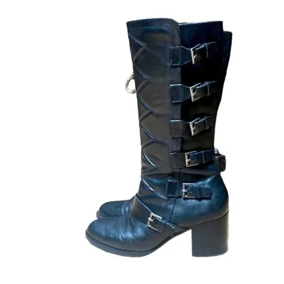 Lauren Ralph Lauren ❤️HOST PICK❤️ Georgianne Side-Buckle Black Leather Boots