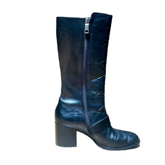 Lauren Ralph Lauren ❤️HOST PICK❤️ Georgianne Side-Buckle Black Leather Boots