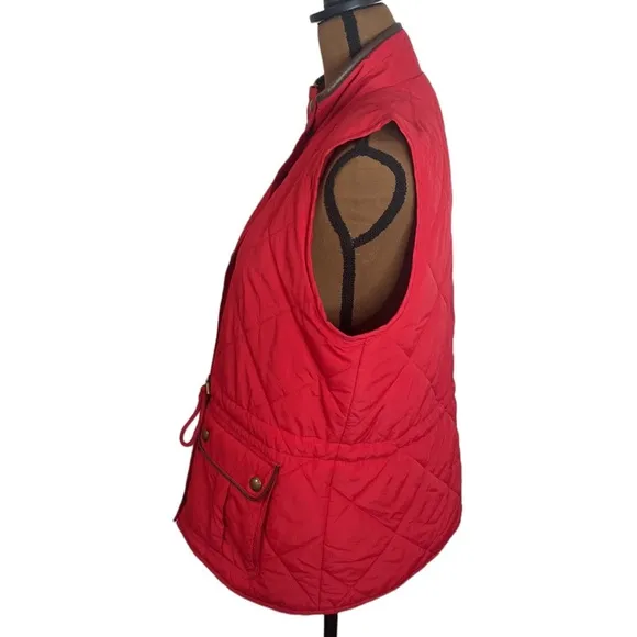 Lauren Ralph Lauren red quilted puffer vest, size Lp
