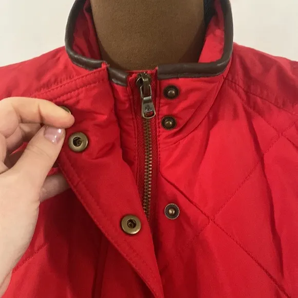 Lauren Ralph Lauren red quilted puffer vest, size Lp
