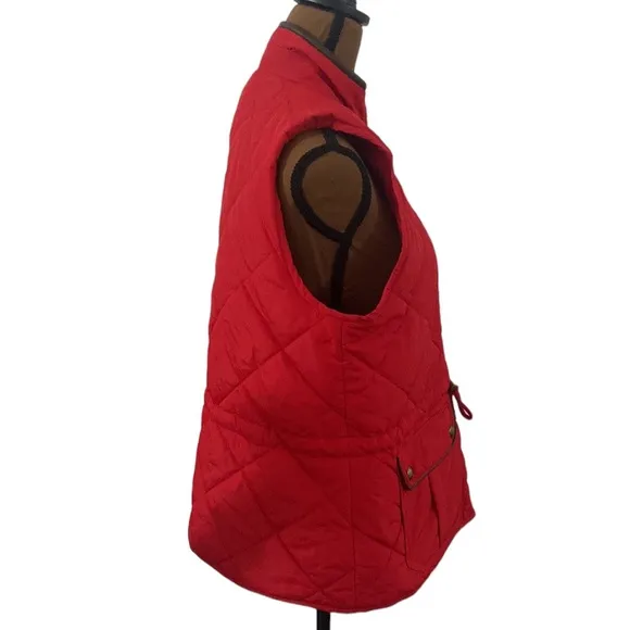 Lauren Ralph Lauren red quilted puffer vest, size Lp