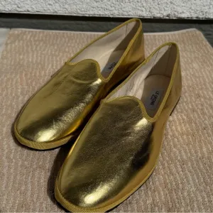 Le Orsine Metallic Gold Loafers NWOB size‎ 42