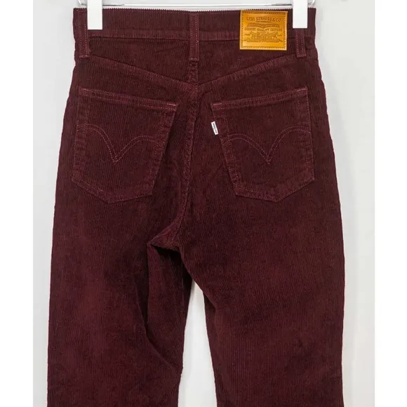 Levi's Ribcage Bootcut Corduroy sz 24x31 Malbec Wine