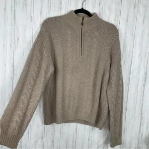 Lewis Creek 100% cashmere tan taupe 3/4 sweater Small