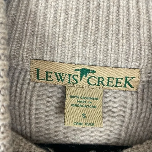 Lewis Creek 100% cashmere tan taupe 3/4 sweater Small