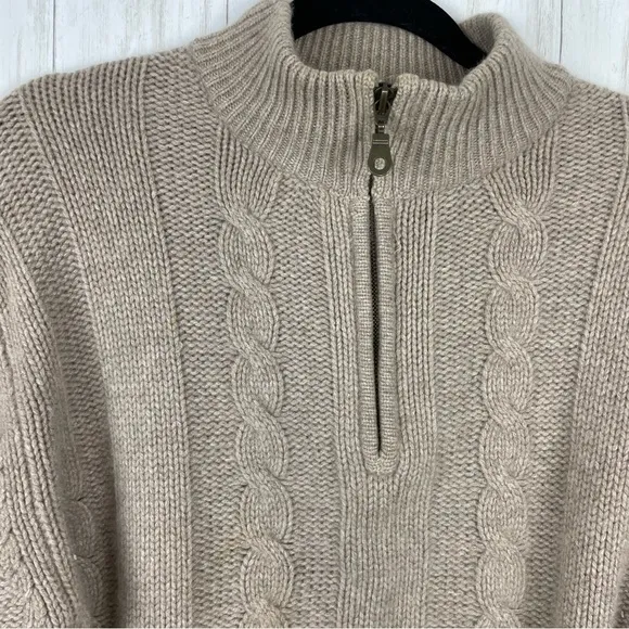 Lewis Creek 100% cashmere tan taupe 3/4 sweater Small