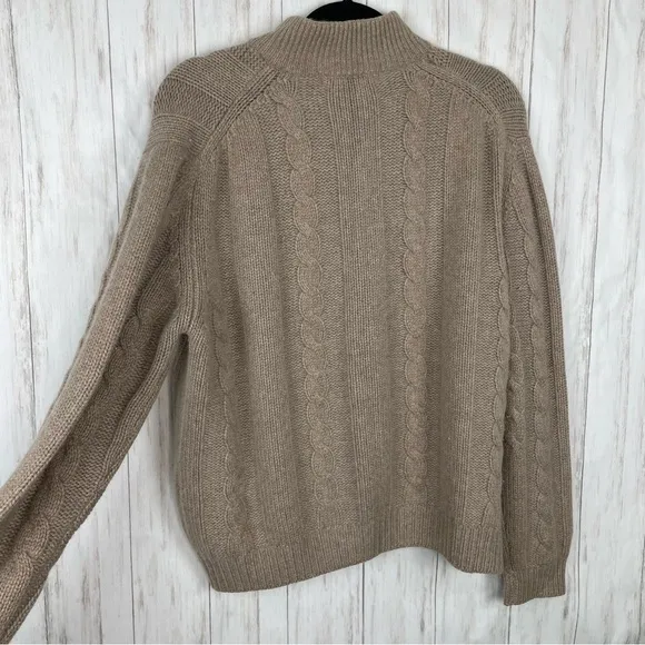 Lewis Creek 100% cashmere tan taupe 3/4 sweater Small