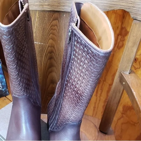 Liebeskind Berlin Stephane Kelian  Weave Zip Up Riding Boots Size 9/9.5 US