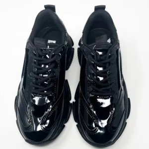 LIKE NEW | Steve Madden | Black Patent Leather Shiny Sneakers