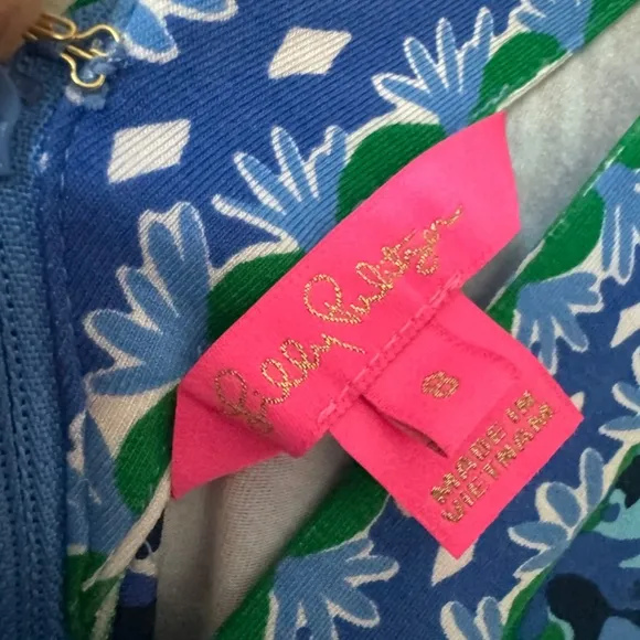 LILLY PULITZER Addison Floral Elbow Sleeve Maxi Dress Blue 8