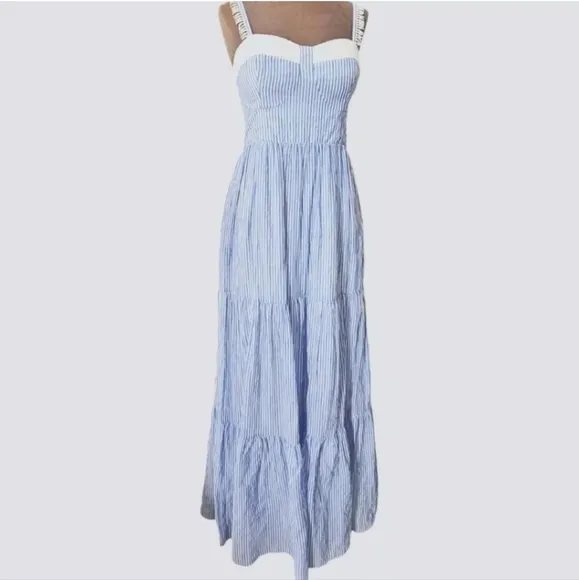 Lilly Pulitzer Jasmyn Maxi Dress in Coastal Blue Oxford Stripe 003847 NWT Sz2