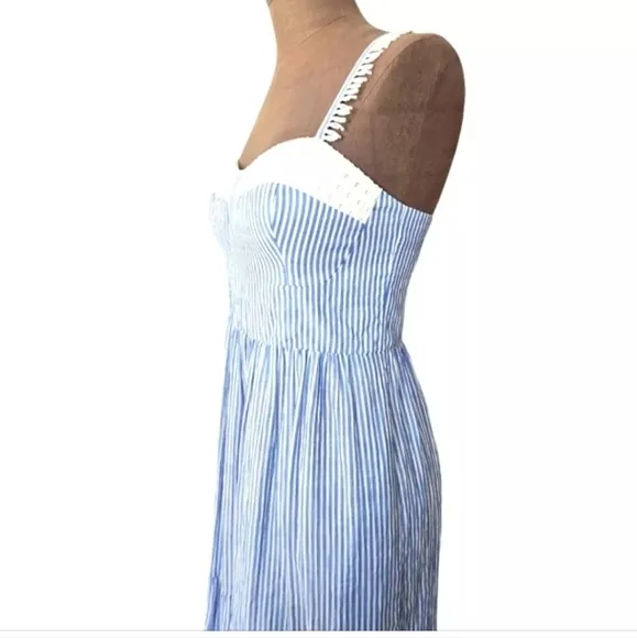 Lilly Pulitzer Jasmyn Maxi Dress in Coastal Blue Oxford Stripe 003847 NWT Sz2