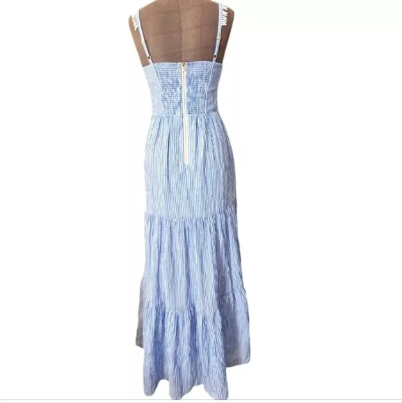 Lilly Pulitzer Jasmyn Maxi Dress in Coastal Blue Oxford Stripe 003847 NWT Sz2