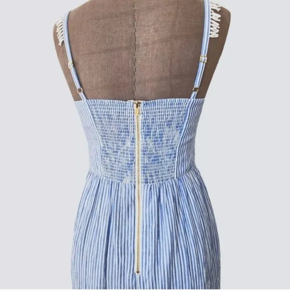 Lilly Pulitzer Jasmyn Maxi Dress in Coastal Blue Oxford Stripe 003847 NWT Sz2