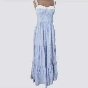 Lilly Pulitzer Jasmyn Maxi Dress in Coastal Blue Oxford Stripe 003847 NWT Sz2