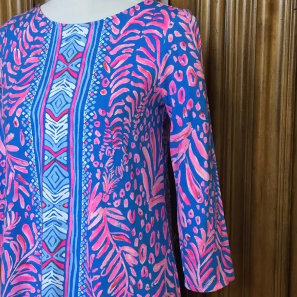 Lilly Pulitzer Ophelia Swing Dress In Pundy Blue La Zebra Pink