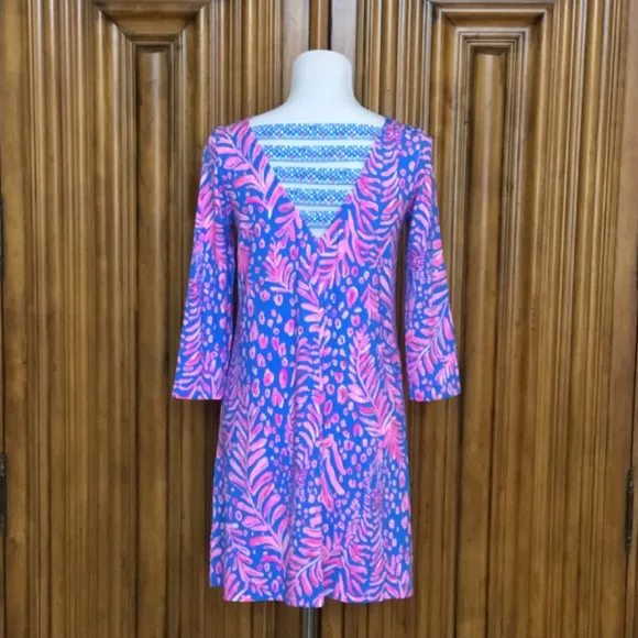 Lilly Pulitzer Ophelia Swing Dress In Pundy Blue La Zebra Pink