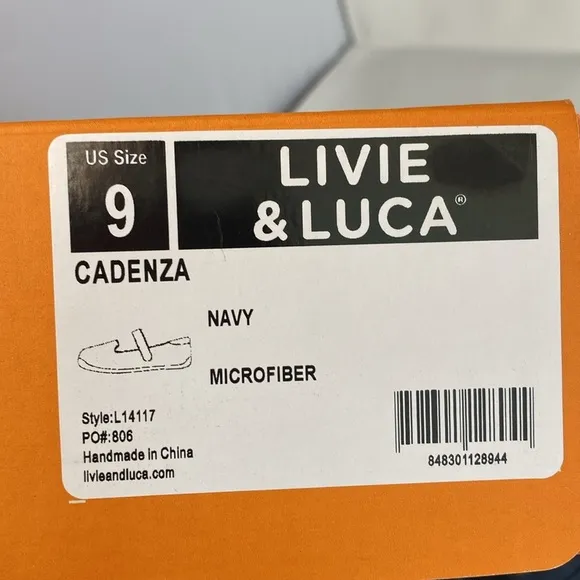 Livie &amp; Luca NEW Cadenza Microfiber Navy Blue Flats Size 9
