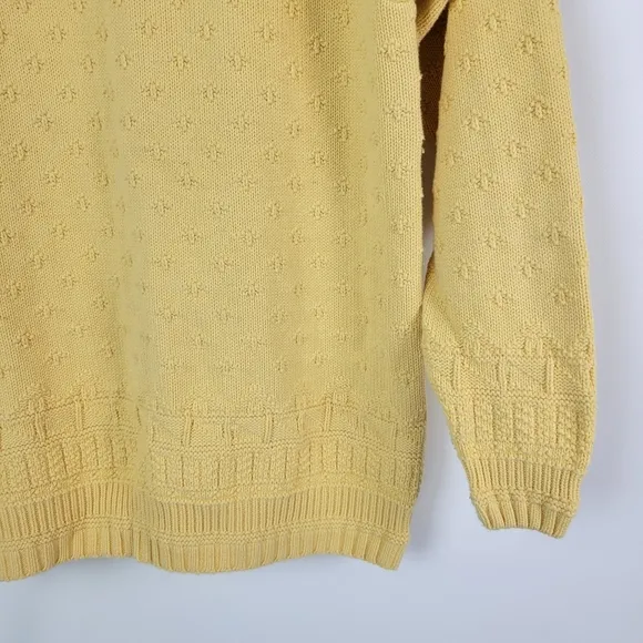 Lizwear 100% Cotton Vintage Knit Sweater Eith Shoulder Pads Sz Small