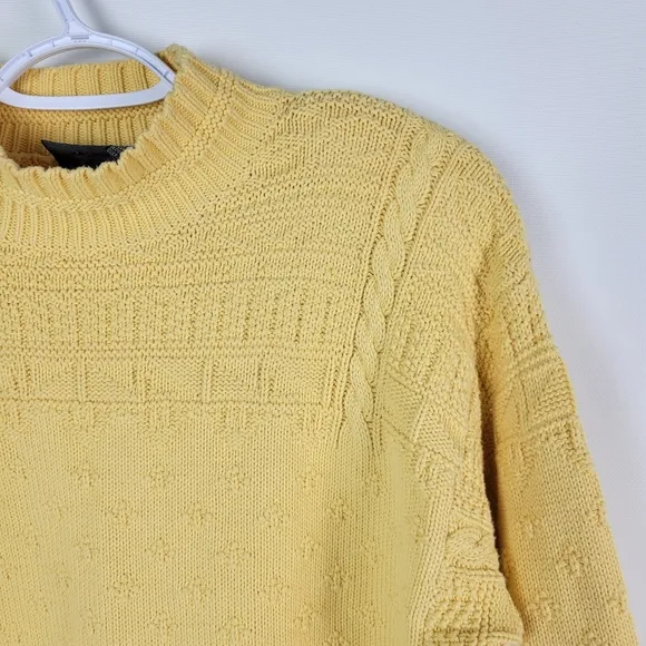 Lizwear 100% Cotton Vintage Knit Sweater Eith Shoulder Pads Sz Small
