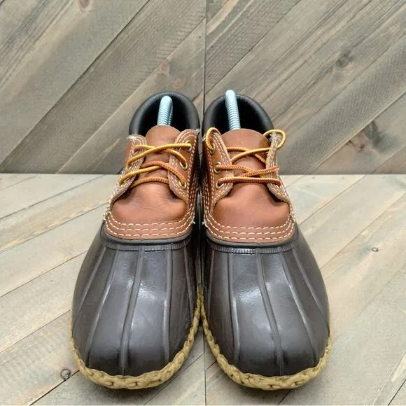 L.L. Bean Classic Duck Boots‎ Waterproof Leather Rain Boots Brown Black