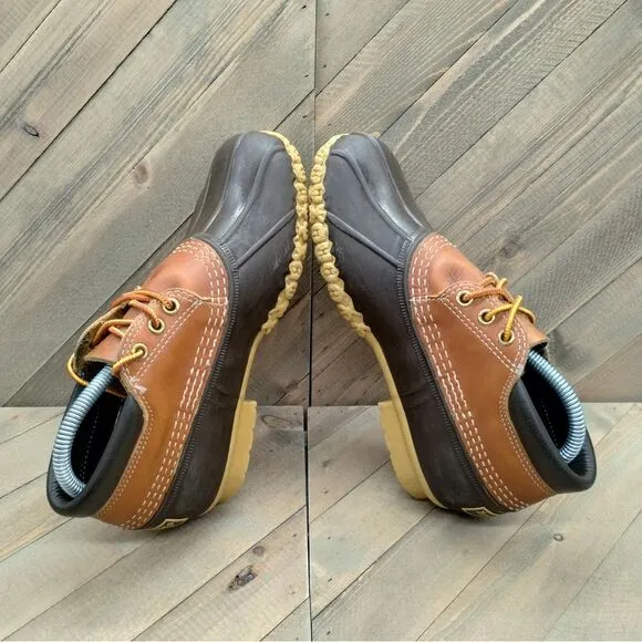 L.L. Bean Classic Duck Boots‎ Waterproof Leather Rain Boots Brown Black