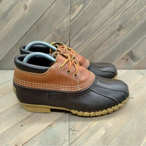 L.L. Bean Classic Duck Boots‎ Waterproof Leather Rain Boots Brown Black