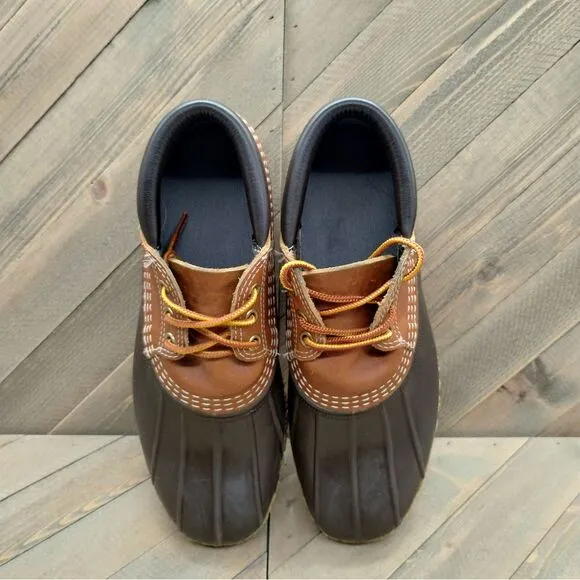 L.L. Bean Classic Duck Boots‎ Waterproof Leather Rain Boots Brown Black