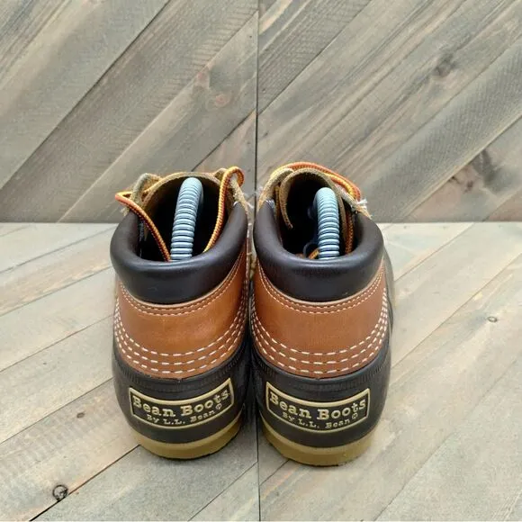 L.L. Bean Classic Duck Boots‎ Waterproof Leather Rain Boots Brown Black