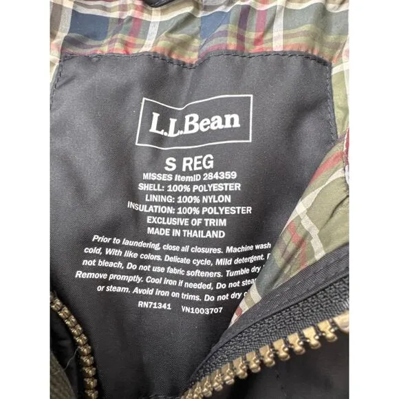 L.L. Bean Plaid Quilted Riding Jacket Gorpcore black chore coat Womens S