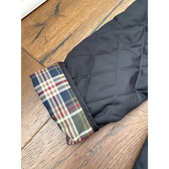 L.L. Bean Plaid Quilted Riding Jacket Gorpcore black chore coat Womens S