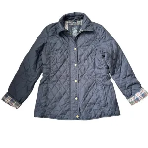 L.L. Bean Plaid Quilted Riding Jacket Gorpcore black chore coat Womens S