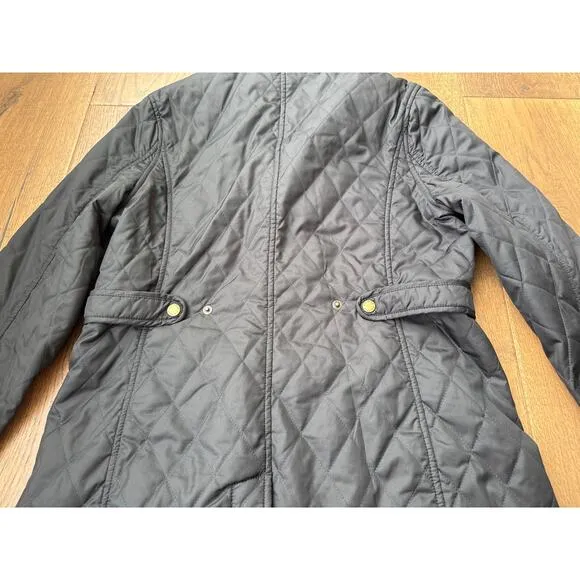 L.L. Bean Plaid Quilted Riding Jacket Gorpcore black chore coat Womens S