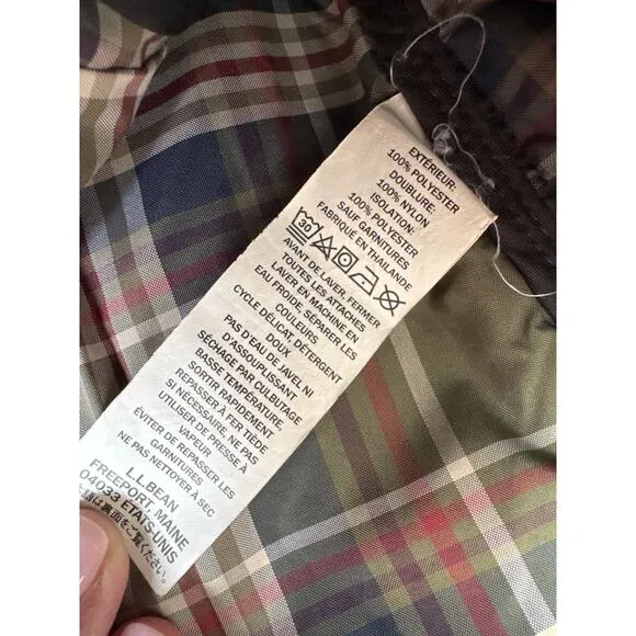 L.L. Bean Plaid Quilted Riding Jacket Gorpcore black chore coat Womens S