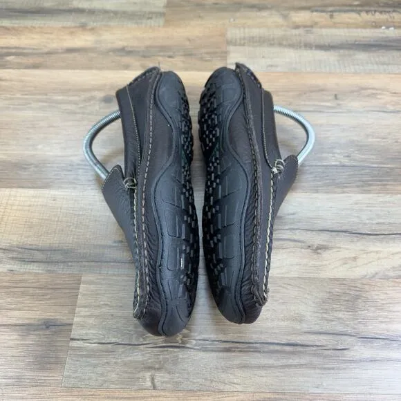 L.L. Bean Size 8 Vibram Sole Slip On Dark Brown Leather Loafers