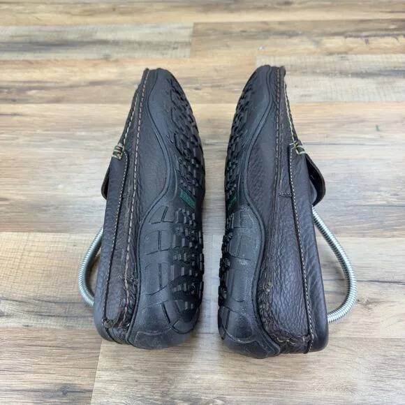 L.L. Bean Size 8 Vibram Sole Slip On Dark Brown Leather Loafers