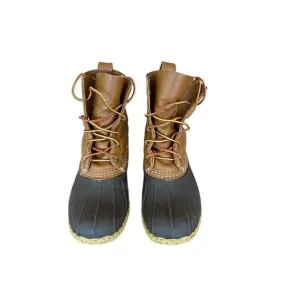 L.L. Bean Womens Brown &amp; Black Lace Up 8&quot; Gore-Tex Thinsulate Rain Boots Size 8
