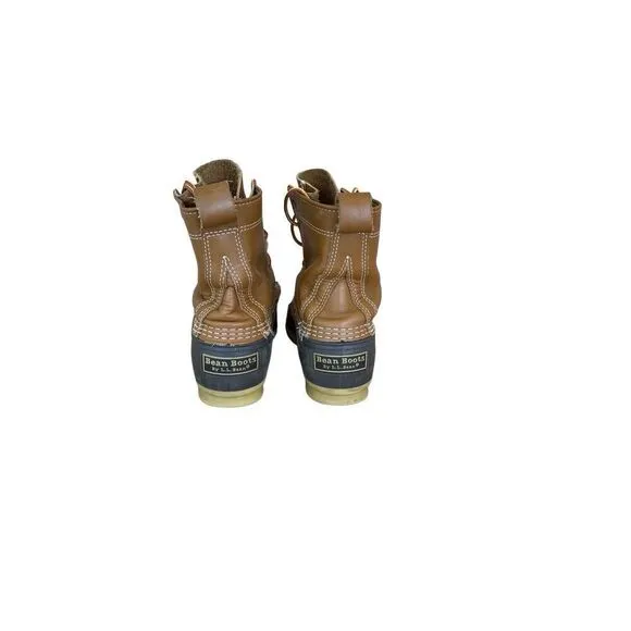 L.L. Bean Womens Brown &amp; Black Lace Up 8&quot; Gore-Tex Thinsulate Rain Boots Size 8