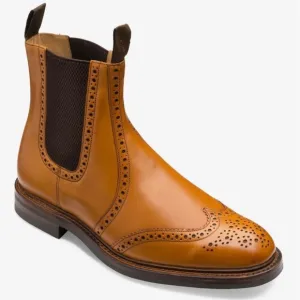 Loake 1880 Thirsk Chelsea Boots – UK Made – Tan Brogue – Rare / Discontinued