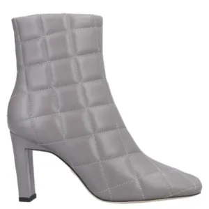 Lola Cruz | Quilted Square Toe Ankle Booties In Grey Size 36 NEW