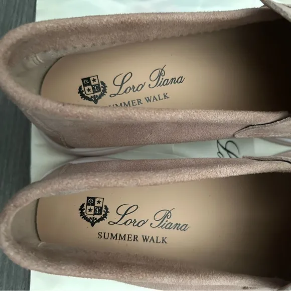Loro Piana Pink Suede Men's Loafers