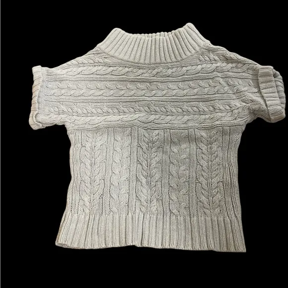 Lot 3 sweaters grey white marled cardigan pullover cable knit Anthropologie S