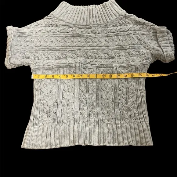 Lot 3 sweaters grey white marled cardigan pullover cable knit Anthropologie S