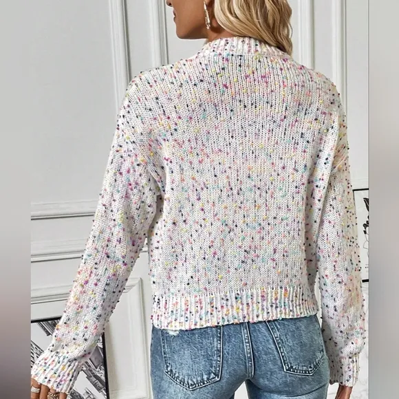 Lottie Confetti Cardigan - White