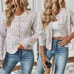 Lottie Confetti Cardigan - White