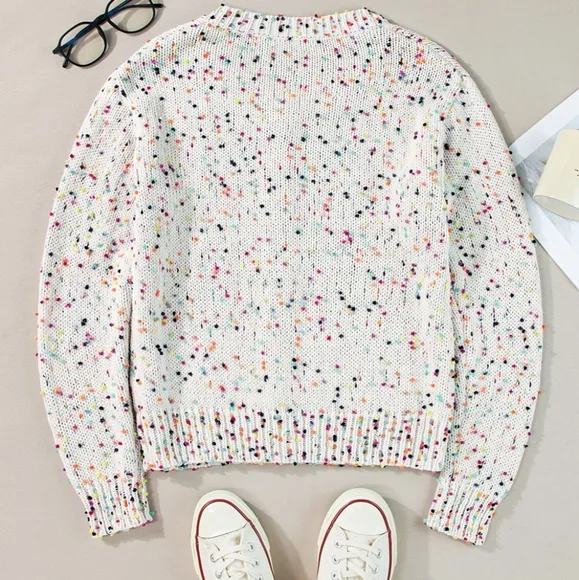 Lottie Confetti Cardigan - White