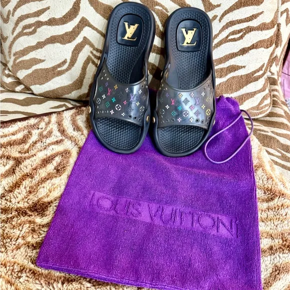 Louis Vuitton Multicolor Murukami Pool Slides