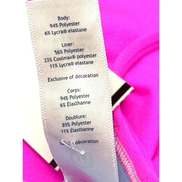 Lululemon IVIVVA Athletica Pink Racerback Tank Top Polyester Lycra Blend Active