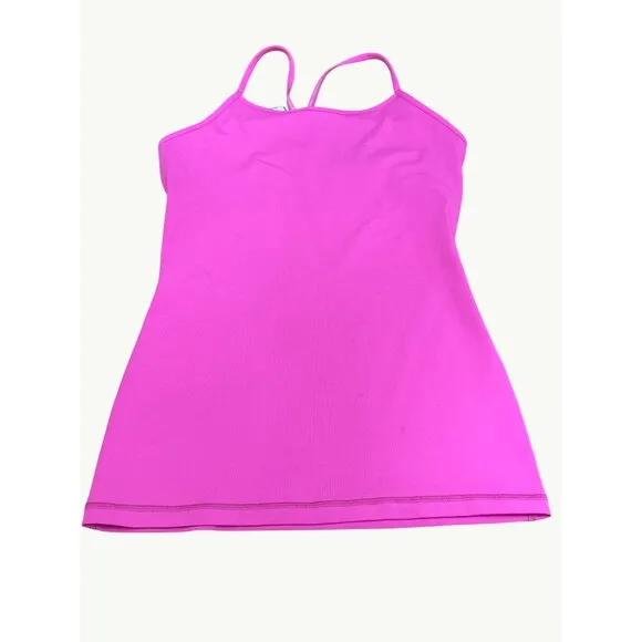 Lululemon IVIVVA Athletica Pink Racerback Tank Top Polyester Lycra Blend Active