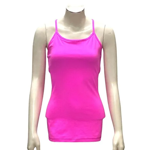Lululemon IVIVVA Athletica Pink Racerback Tank Top Polyester Lycra Blend Active